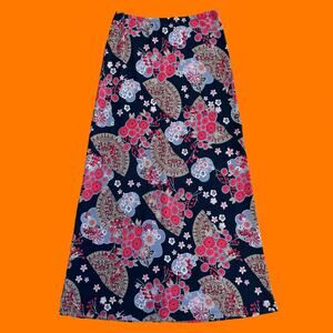 90's vintage floral patchwork high waisted maxi skirt SMALL MEDIUM i.b.y.